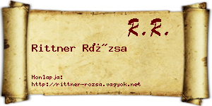 Rittner Rózsa névjegykártya